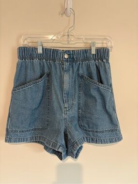 Madewell Blue Denim High-Waist Jean Shorts